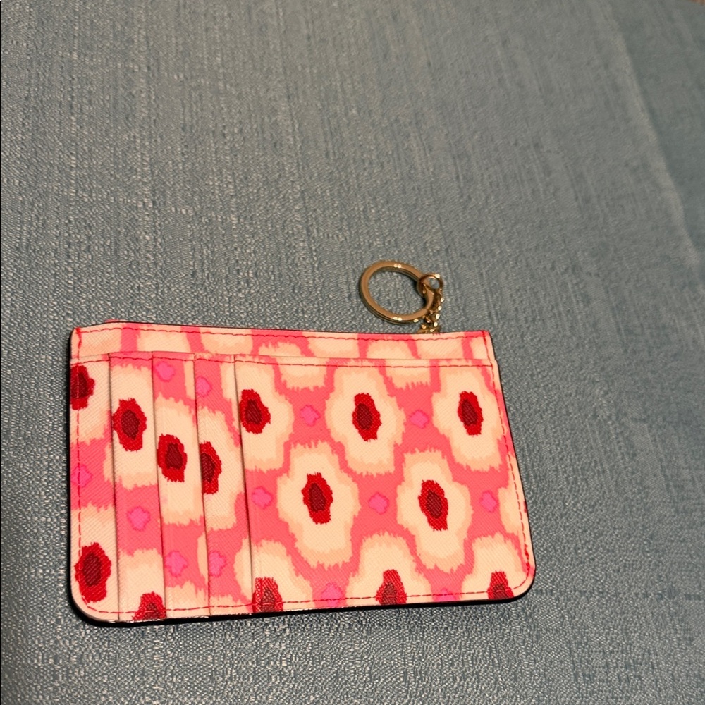 Kate Spade Pink and Red Floral Keychain Wallet - Picture 2 of 4